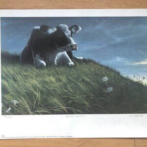 Clodin Roy Signed & Numbered Cow Print – Rustic Farmhouse Wall Art